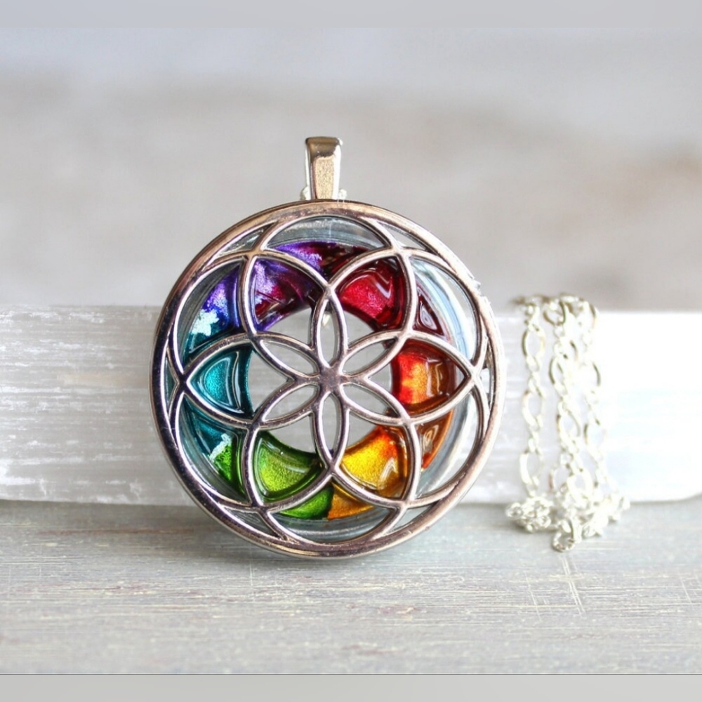 Rainbow Seed of Life Necklace